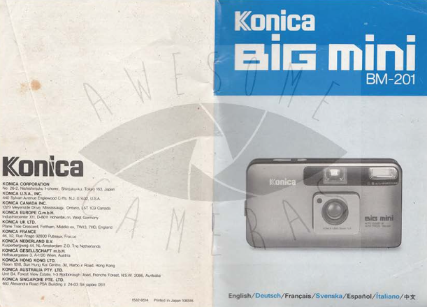 Konica Big Mini BM-201 Camera Manual