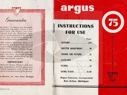 Argus 75 Camera Manual